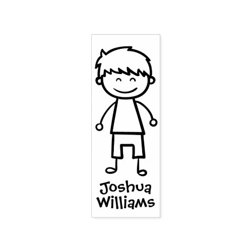 Little Boy Personalized Rubber Stamp