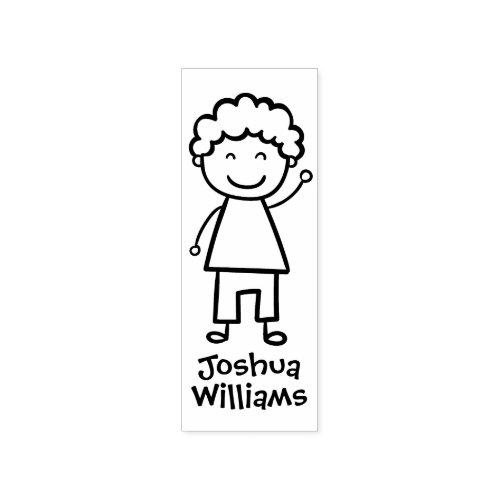 Little Boy Personalized Rubber Stamp