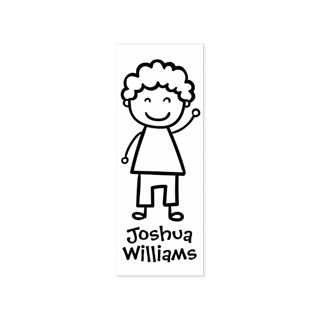 Little Boy Personalized Rubber Stamp (Imprint)