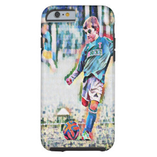 Little boy playing soccer tough iPhone 6 case