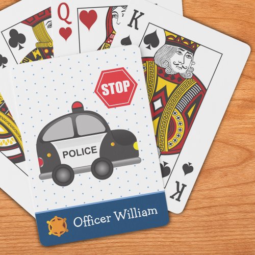  Little Boy Police Officer and Car Kid Poker Cards