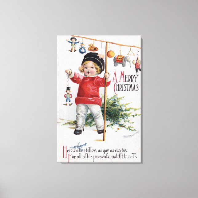 Little Boy Showing His Gifts Canvas Print (Front)