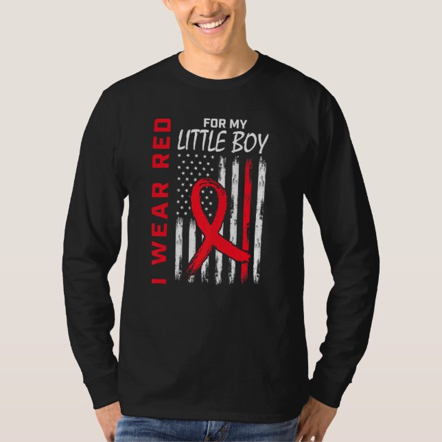 Little Boy Son Heart Disease Awareness Flag Matchi T-Shirt (Front)