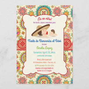 Little Boy Spanish Mexican Sombrero Baby Shower Invitation