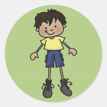 Little Boy Stickers by greenjellocarrots at Zazzle