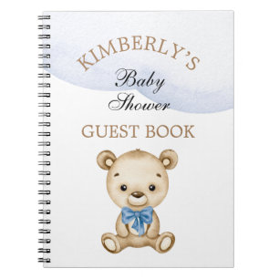 Little Boy Teddy Bear Baby Shower Personalized Notebook