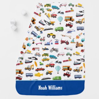 Little Boy Things That Move Vehicle Baby Blanket