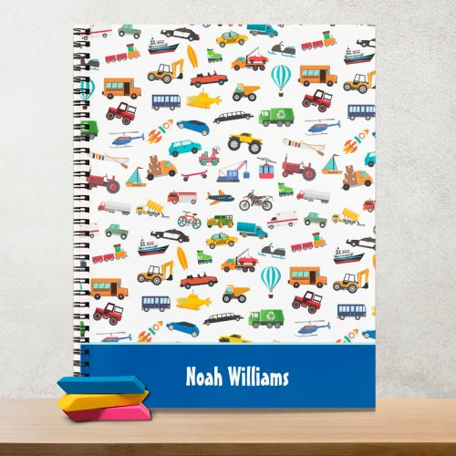 Little Boy Things That Move Vehicle Car School Notebook