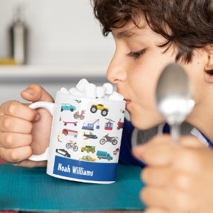 Little Boy Things That Move Vehicle Cars Kid Coffee Mug