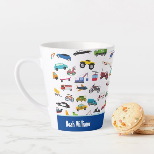 Little Boy Things That Move Vehicle Cars Kid Latte Mug