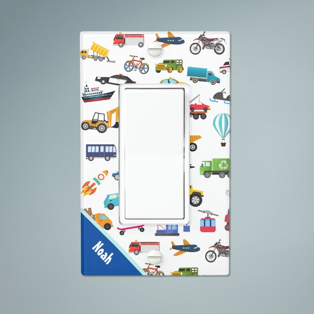 Little Boy Things That Move Vehicle Cars Kid Light Switch Cover (Creator Uploaded)