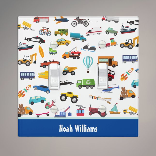 Little Boy Things That Move Vehicle Cars Kid Light Switch Cover (Creator Uploaded)