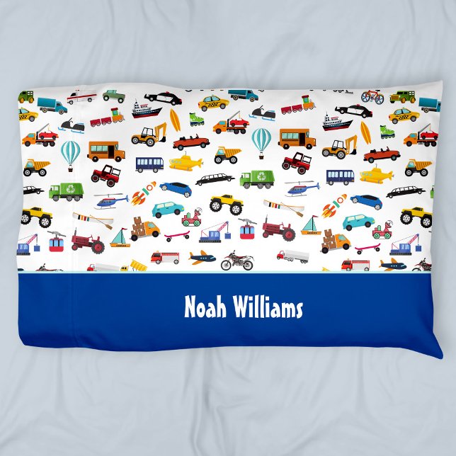 Little Boy Things That Move Vehicle Cars Kid Pillow Case (Creator Uploaded)