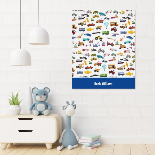 Little Boy Things That Move Vehicle Cars Kid Poster