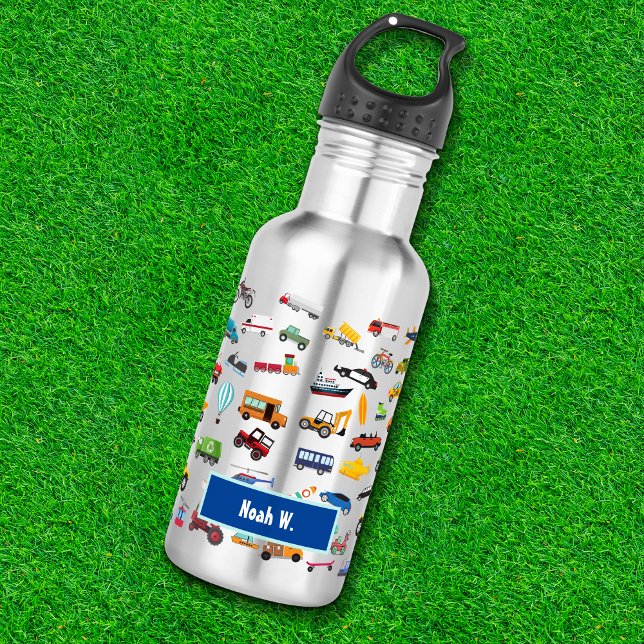 Little Boy Things That Move Vehicle Cars Kid Stainless Steel Water Bottle (Creator Uploaded)