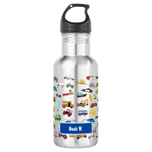 Little Boy Things That Move Vehicle Cars Kid Stainless Steel Water Bottle