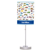 Little Boy Things That Move Vehicle Cars Kid Table Lamp (Front)