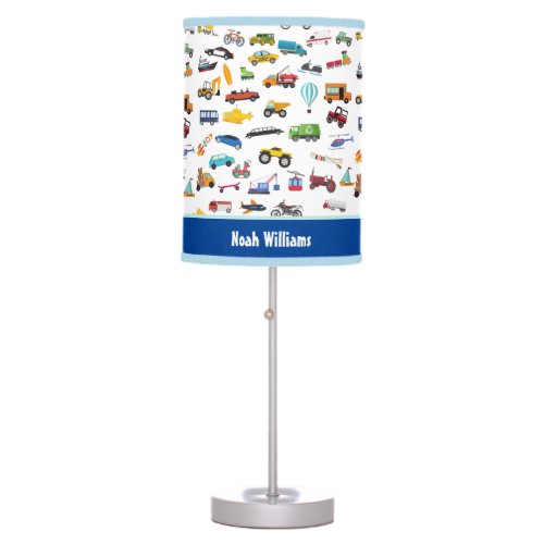 Little Boy Things That Move Vehicle Cars Kid Table Lamp