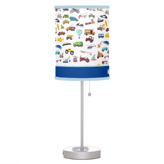 Little Boy Things That Move Vehicle Cars Kid Table Lamp (Left)