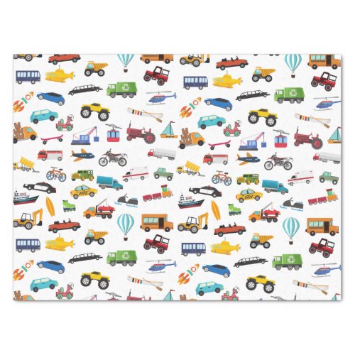 Little Boy Things That Move Vehicle Cars Kid Tissue Paper