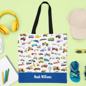 Little Boy Things That Move Vehicle Cars Kid Tote Bag