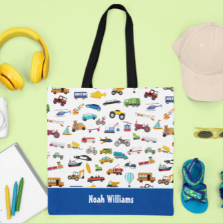 Little Boy Things That Move Vehicle Cars Kid Tote Bag