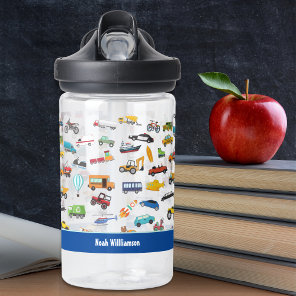 Little Boy Things That Move Vehicle Cars Kid Water Bottle