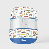 Little Boy Things That Move Vehicle Cars Pattern Kids' Face Shield