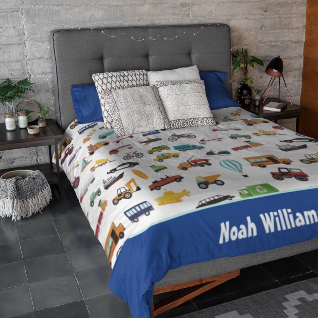 Little Boy Things That Move Vehicle Duvet Cover (Creator Uploaded)