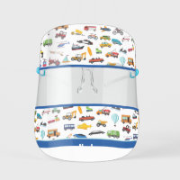 Little Boy Things That Move Vehicle Pattern Kids' Face Shield