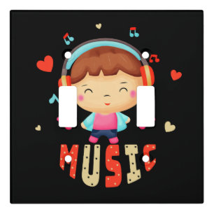 Little boy with music light switch cover