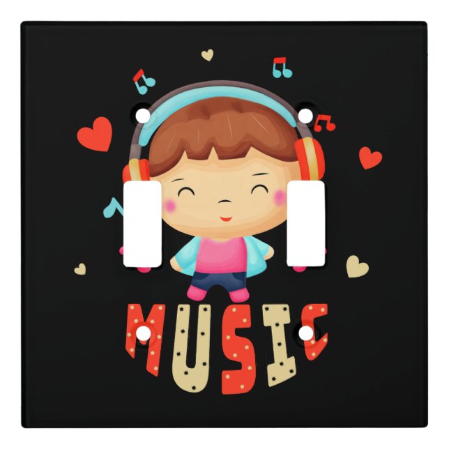 Little boy with music light switch cover (Front)