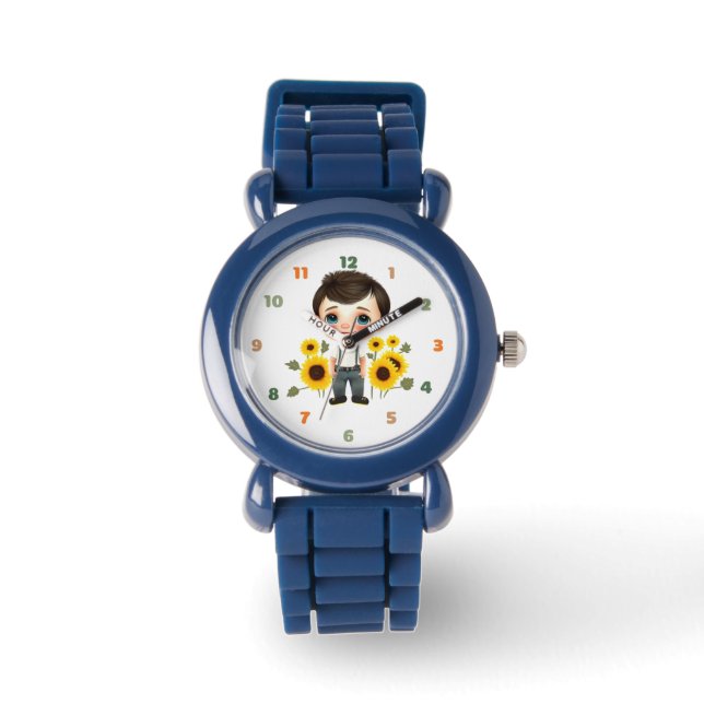 Little boy with sunflowers watch (Front)