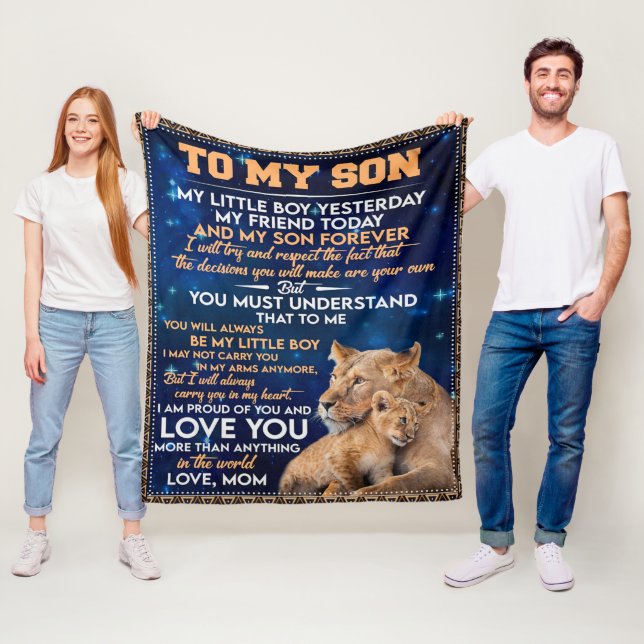 Little Boy Yesterday Friend Today-Lion Mom To Son  Fleece Blanket (In Situ)