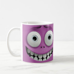 Little Boy's Funny Face   Purple Background Coffee Mug