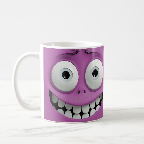 Little Boys Funny Face  Purple Background Coffee Mug