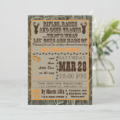 Little Boys Hunting Camo Baby Shower Invitations (Standing Front)