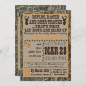 Little Boys Hunting Camo Baby Shower Invitations (Front/Back)