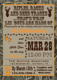 Hunting Baby Shower Invitations Zazzle Little Boys Hunting Camo Baby Shower Invitations