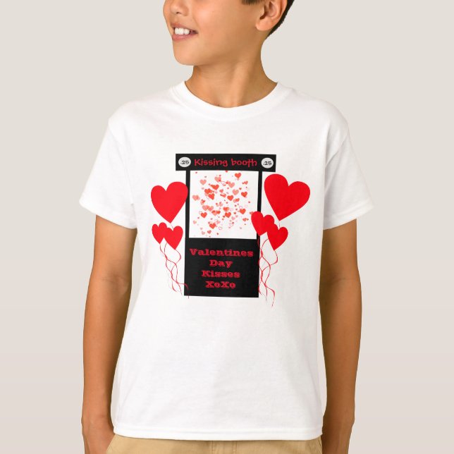 Little Boys Kissing Booth Valentines Day Shirt (Front)