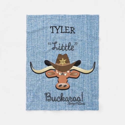 Little Boys Longhorn Steer Fleece Blanket