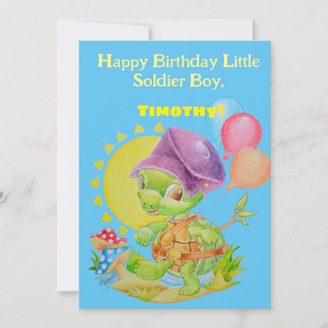 Little Boys Personalized Birthday Card (Front)