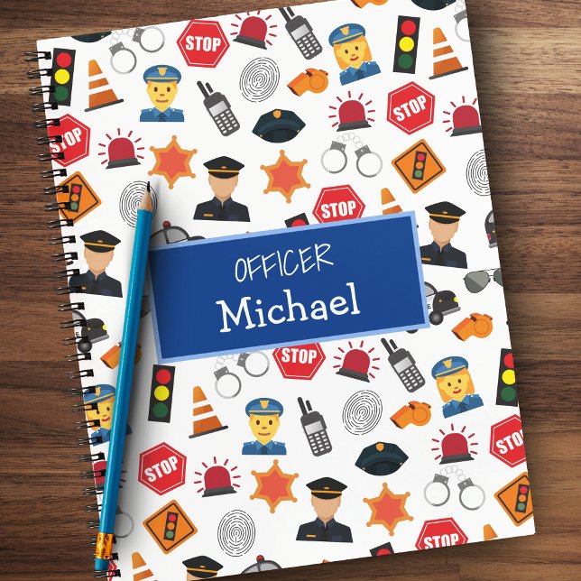 Little Boys Police Officer Pattern Kids School Notebook (Creator Uploaded)