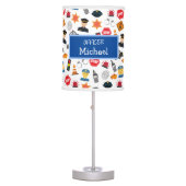 Little Boys Police Officer Pattern Kids Table Lamp (Front)