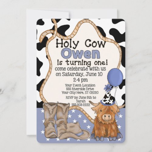 Little Boys Rodeo Themed Birthday Party Invitation