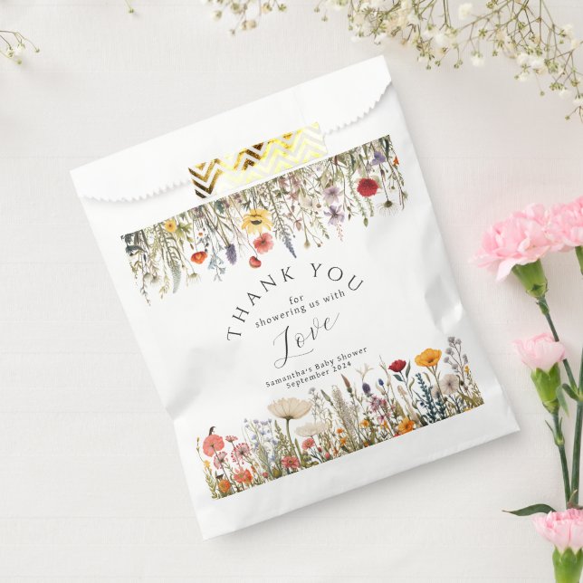 Little Bright Wildflower Flower Baby Shower Favor Bag (Sealed)