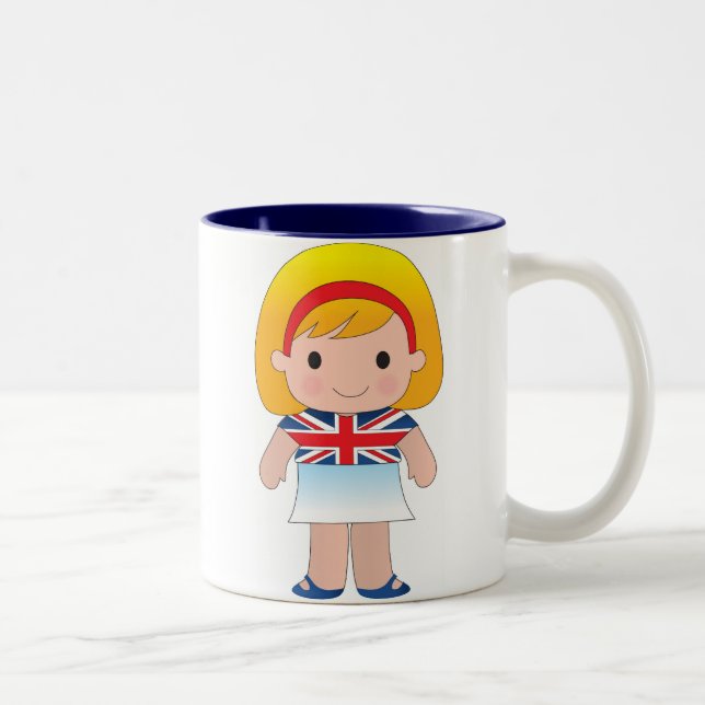 Little British Girl Two-Tone Coffee Mug (Right)