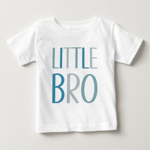 Little Bro Blue  Green Text Brother Sibling Boys Baby T_Shirt