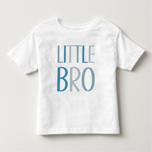 Little Bro Blue  Green Text Brother Sibling Boys Toddler T_shirt