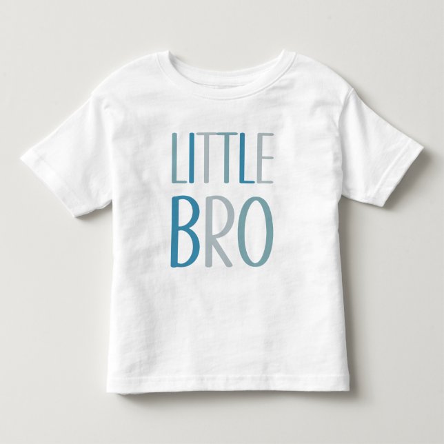 Little Bro Blue & Green Text Brother Sibling Boys Toddler T-shirt (Front)